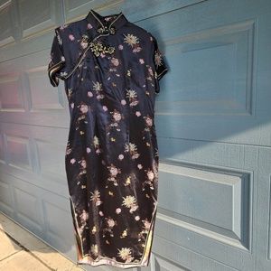 Esme Black Floral Oriental Dress 38